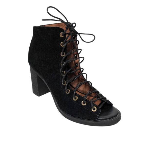 JEFFREY CAMPBELL Cors Suede Lace Up Heels 8 - Picture 1 of 10